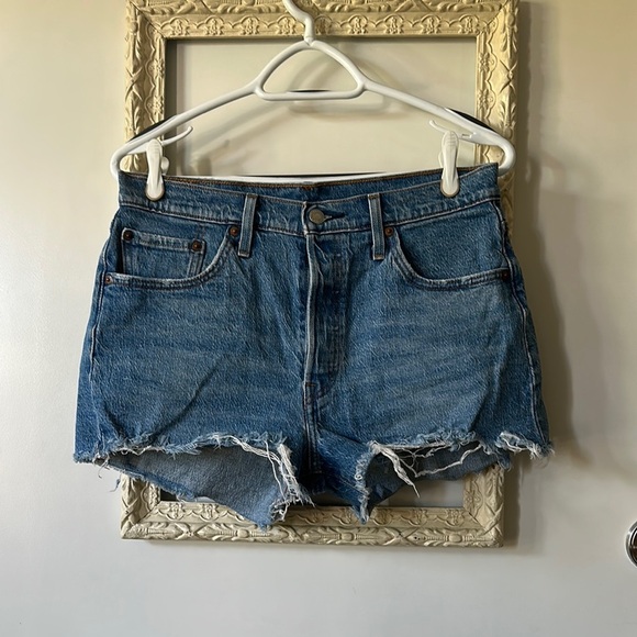 LEVI’S | 501 Denim High Rise Blue Women's Shorts Button Fly - Picture 1 of 10